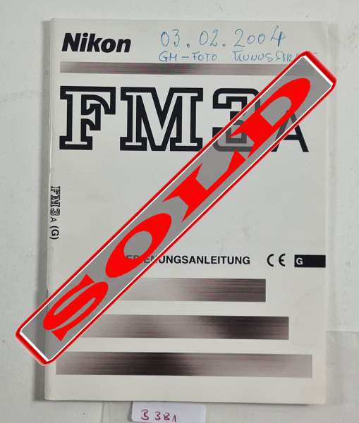 NIKON FM3A Camera Instruction german