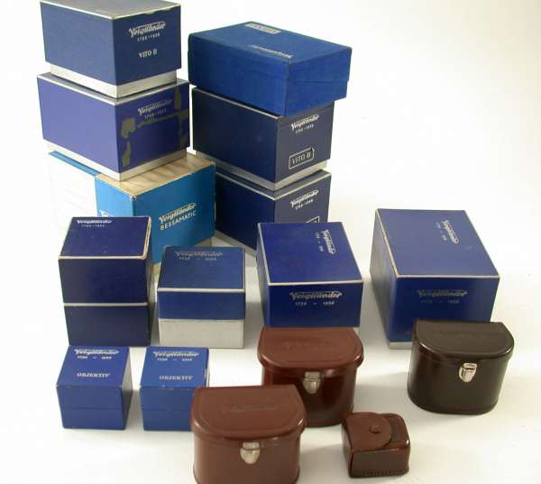 Voigtländer blue maker's boxes lot case 1756-1956