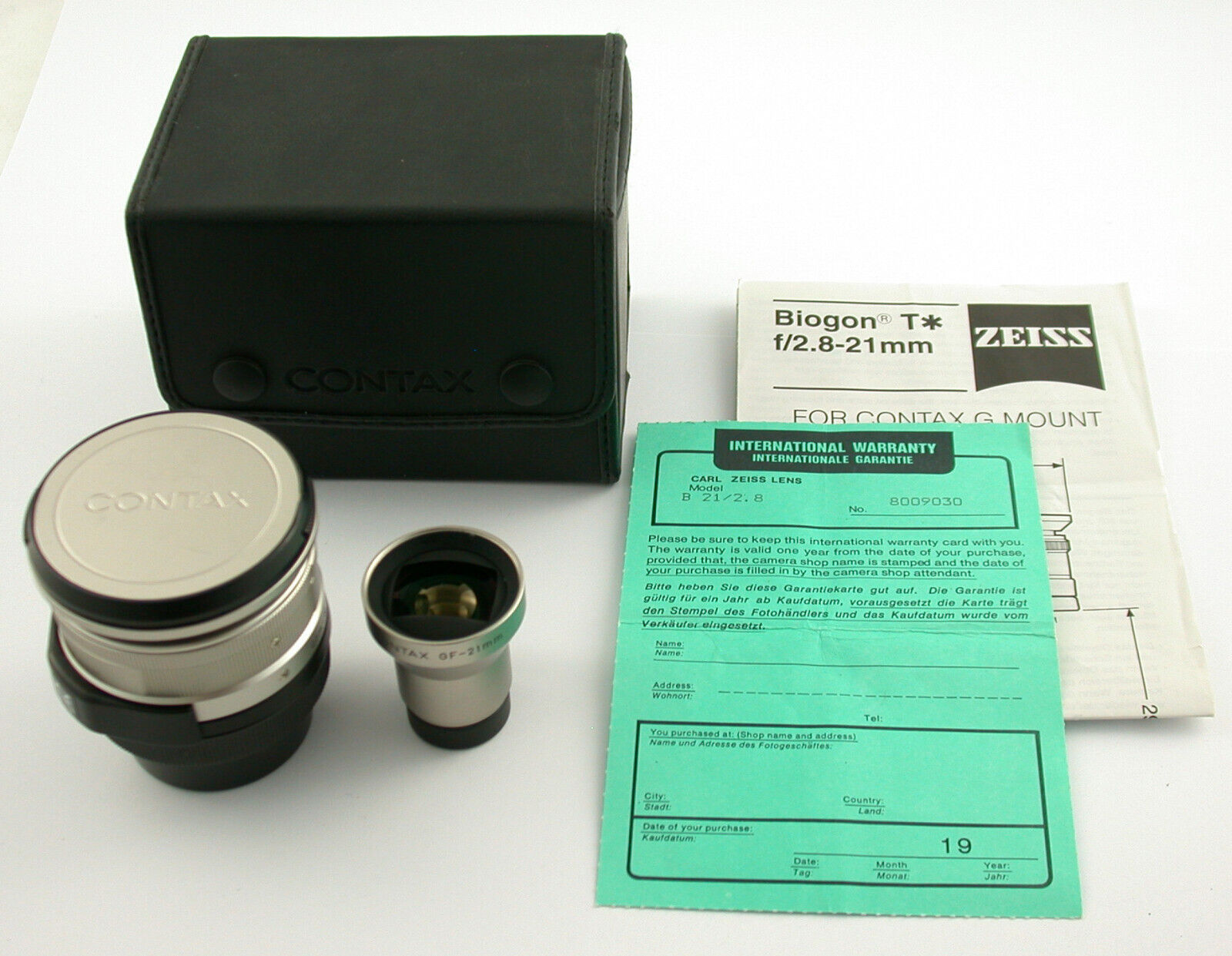 CONTAX G2 G G1 Zeiss T* Biogon 2,8/21 21 21mm F2,8 + finder 